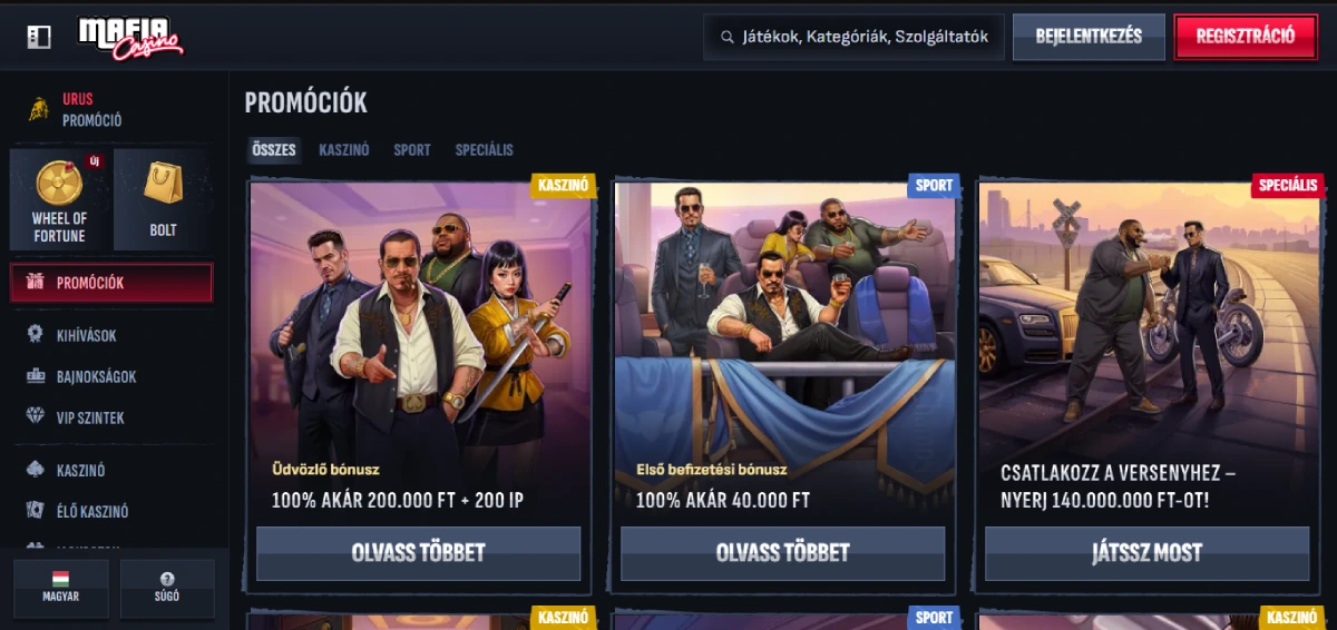 Mafia Casino bónusz