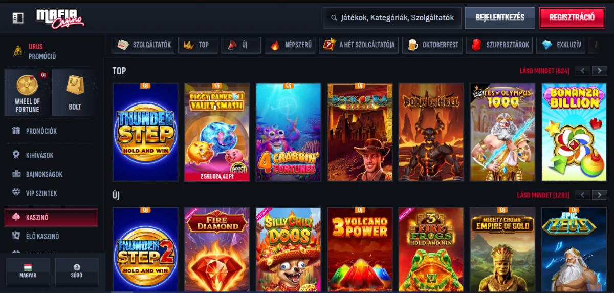 Mafia Casino játékok